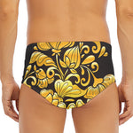 Gold Easter Egg Print Men's Triangle Swim Briefs