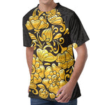 Gold Easter Egg Print Men's Velvet T-Shirt