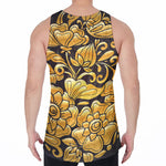 Gold Easter Egg Print Men's Velvet Tank Top