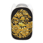 Gold Easter Egg Print Mesh Laundry Hamper