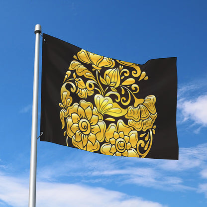 Gold Easter Egg Print Polyester Flag