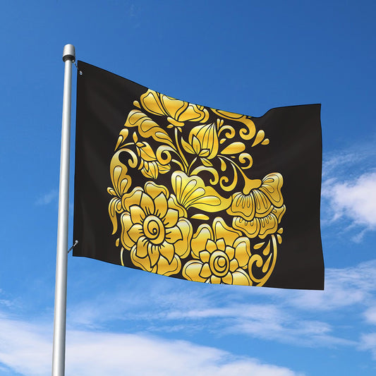 Gold Easter Egg Print Polyester Flag