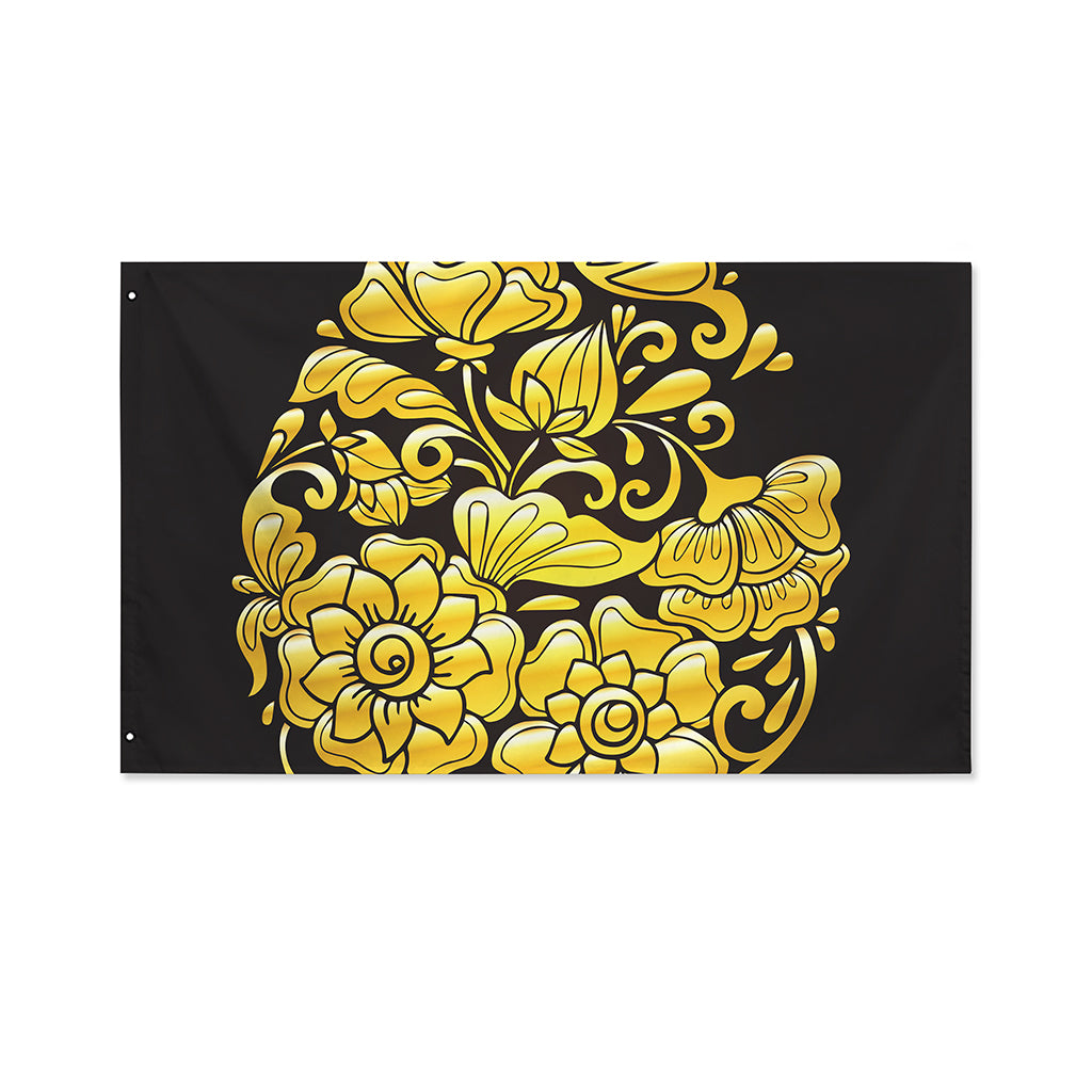 Gold Easter Egg Print Polyester Flag