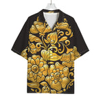 Gold Easter Egg Print Rayon Hawaiian Shirt