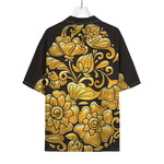 Gold Easter Egg Print Rayon Hawaiian Shirt
