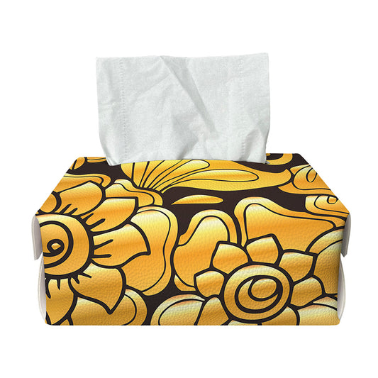 Gold Easter Egg Print Rectangle Tissue Box Cover