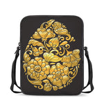 Gold Easter Egg Print Rectangular Crossbody Bag