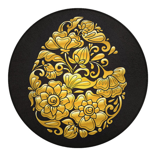 Gold Easter Egg Print Round Blanket