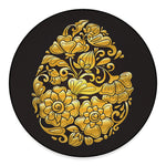Gold Easter Egg Print Round Floor Mat