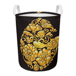 Gold Easter Egg Print Round Laundry Basket
