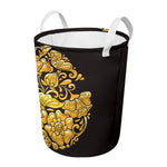 Gold Easter Egg Print Round Laundry Basket