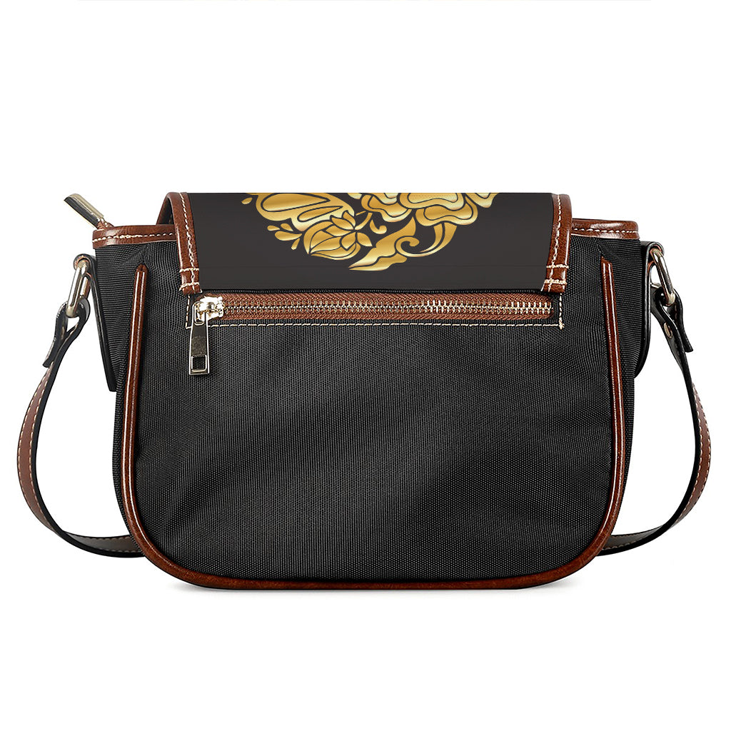 Gold Easter Egg Print Saddle Bag
