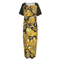 Gold Easter Egg Print Short Sleeve Long Nightdress