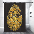 Gold Easter Egg Print Shower Curtain