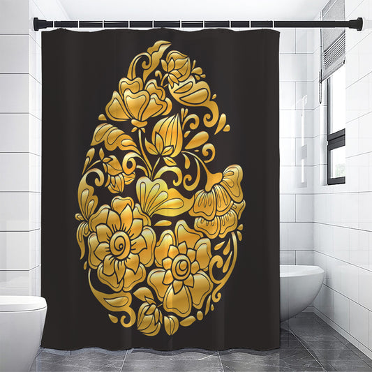 Gold Easter Egg Print Shower Curtain
