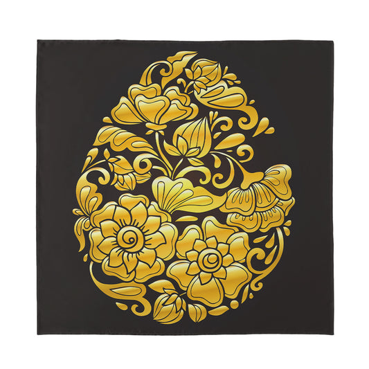 Gold Easter Egg Print Silk Bandana