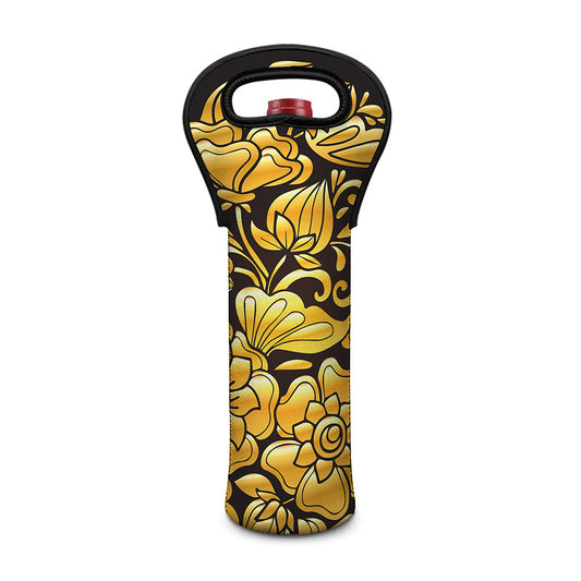 Gold Easter Egg Print Single Neoprene Wine Tote
