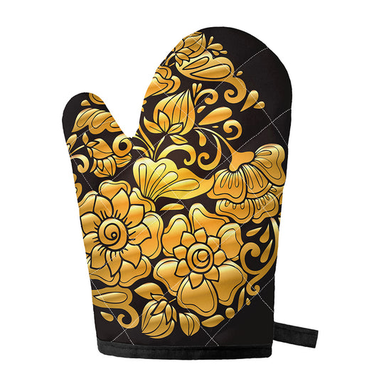 Gold Easter Egg Print Single Oven Mitt