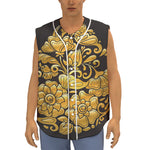 Gold Easter Egg Print Sleeveless Baseball Jersey