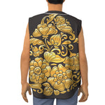Gold Easter Egg Print Sleeveless Baseball Jersey