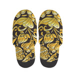 Gold Easter Egg Print Slippers