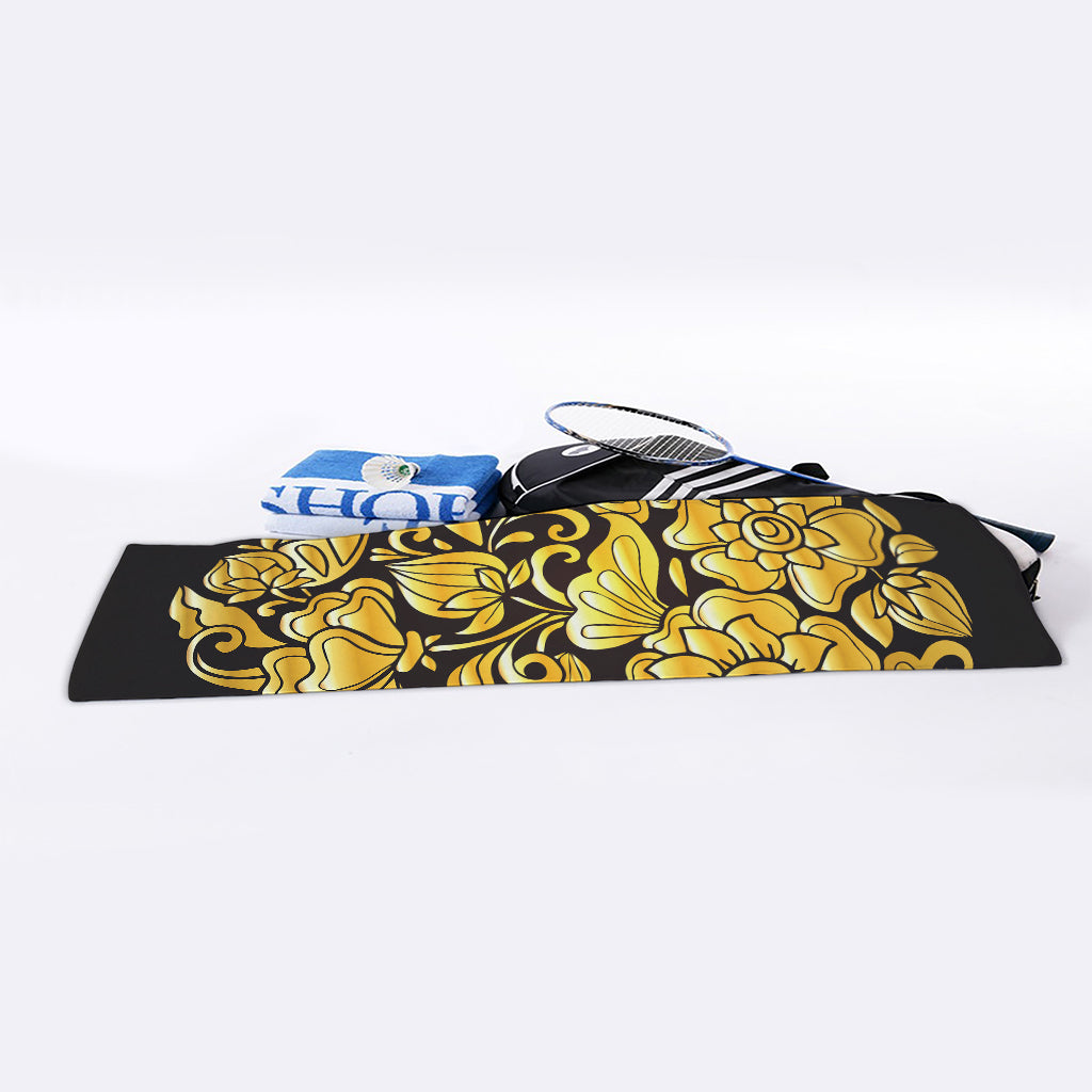 Gold Easter Egg Print Sports Towel