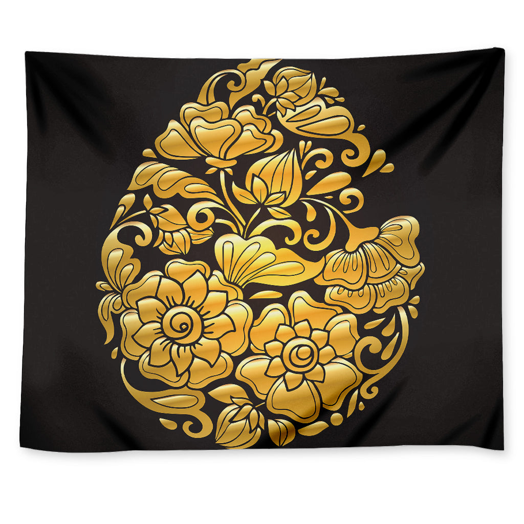 Gold Easter Egg Print Tapestry