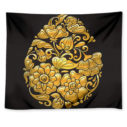 Gold Easter Egg Print Tapestry