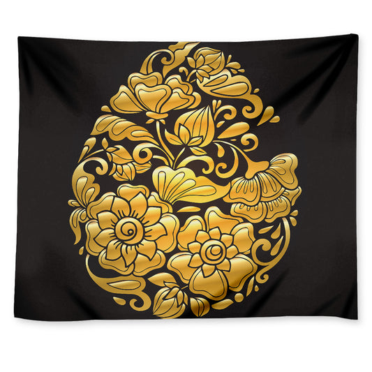 Gold Easter Egg Print Tapestry