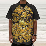 Gold Easter Egg Print Textured Short Sleeve Shirt