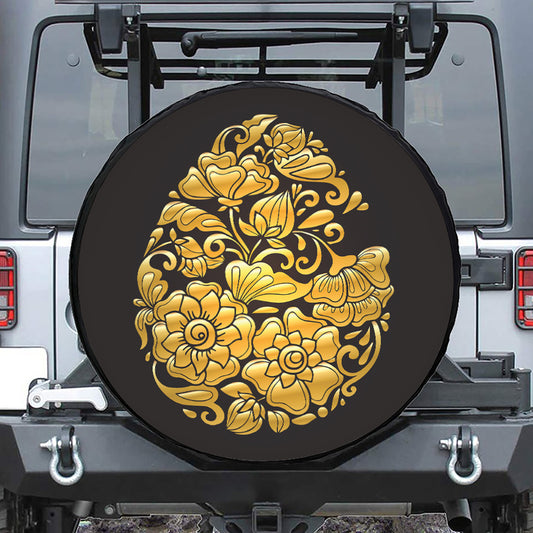 Gold Easter Egg Print Tire Cover