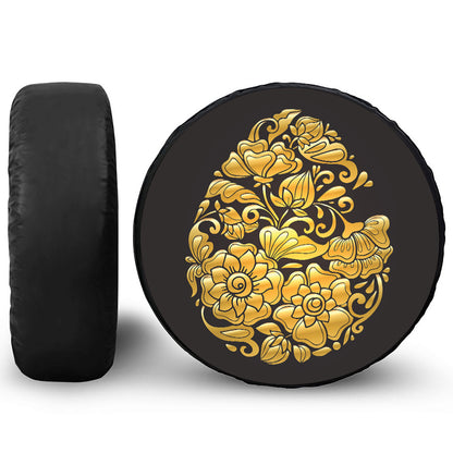 Gold Easter Egg Print Tire Cover