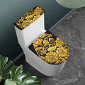 Gold Easter Egg Print Toilet Lid And Tank Cover Set