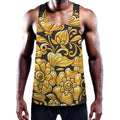 Gold Easter Egg Print Men's Workout Tank Top