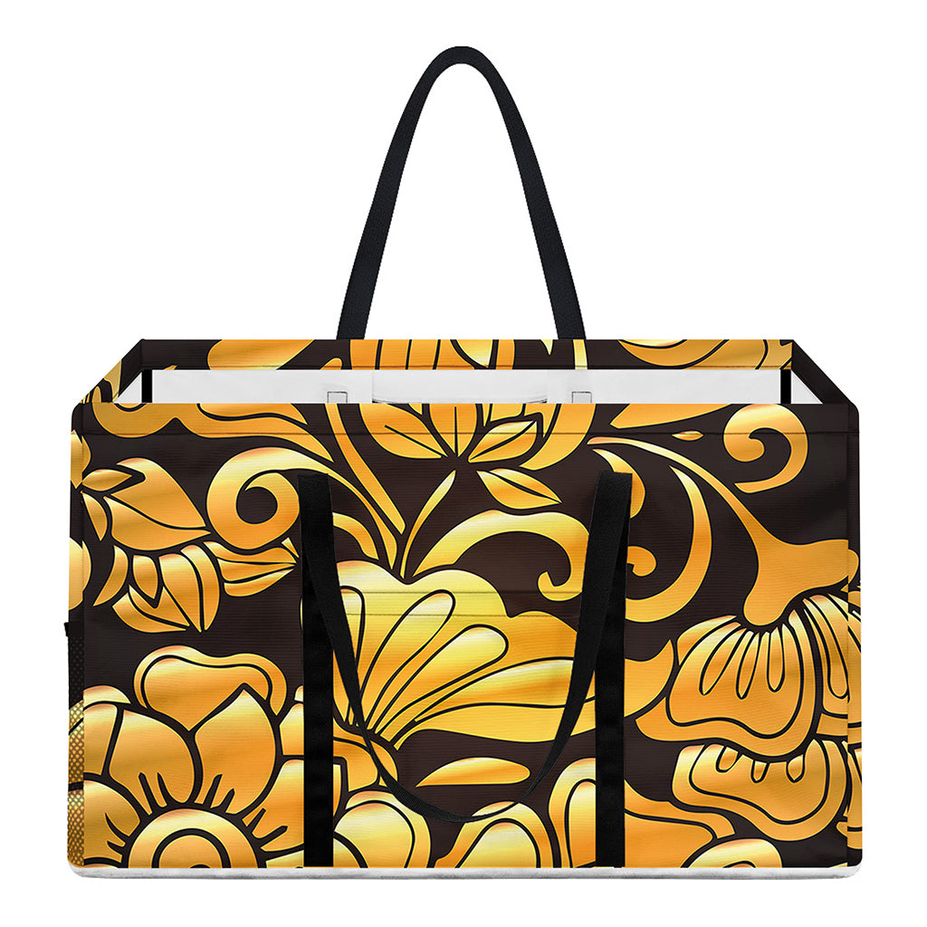 Gold Easter Egg Print Utility Tote Bag