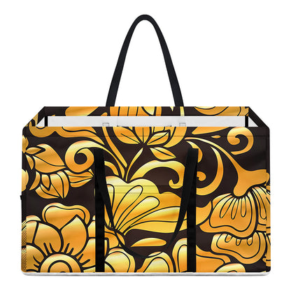 Gold Easter Egg Print Utility Tote Bag