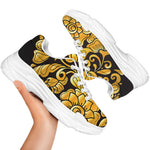 Gold Easter Egg Print White Chunky Shoes