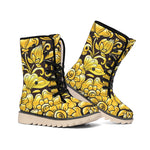 Gold Easter Egg Print Winter Boots