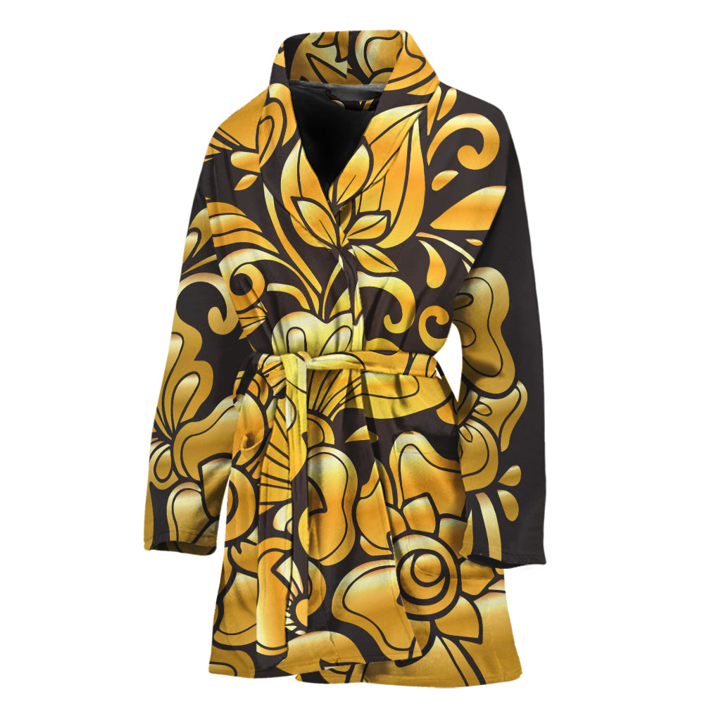 Gold Easter Egg Print Women's Bathrobe