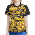 Gold Easter Egg Print Women's Polo Shirt