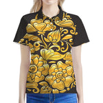 Gold Easter Egg Print Women's Polo Shirt