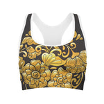 Gold Easter Egg Print Women's Sports Bra