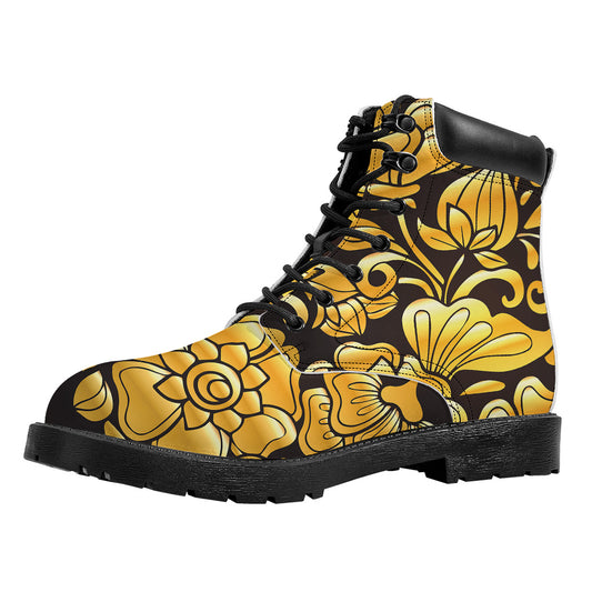 Gold Easter Egg Print Work Boots