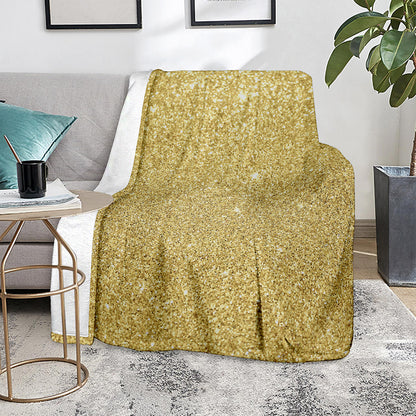Gold (NOT Real) Glitter Print Blanket