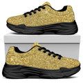 Gold (NOT Real) Glitter Print Black Chunky Shoes