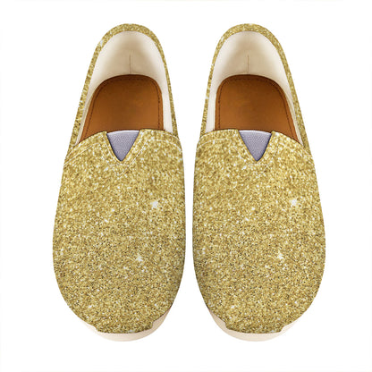Gold Glitter Artwork Print (NOT Real Glitter) Casual Shoes