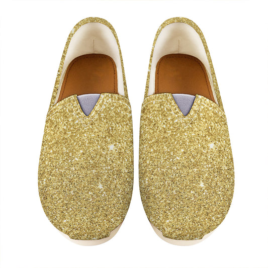 Gold Glitter Artwork Print (NOT Real Glitter) Casual Shoes