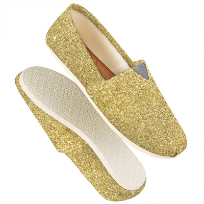 Gold Glitter Artwork Print (NOT Real Glitter) Casual Shoes