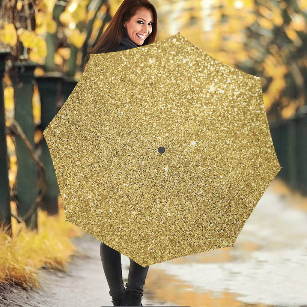 Gold Glitter Artwork Print (NOT Real Glitter) Foldable Umbrella