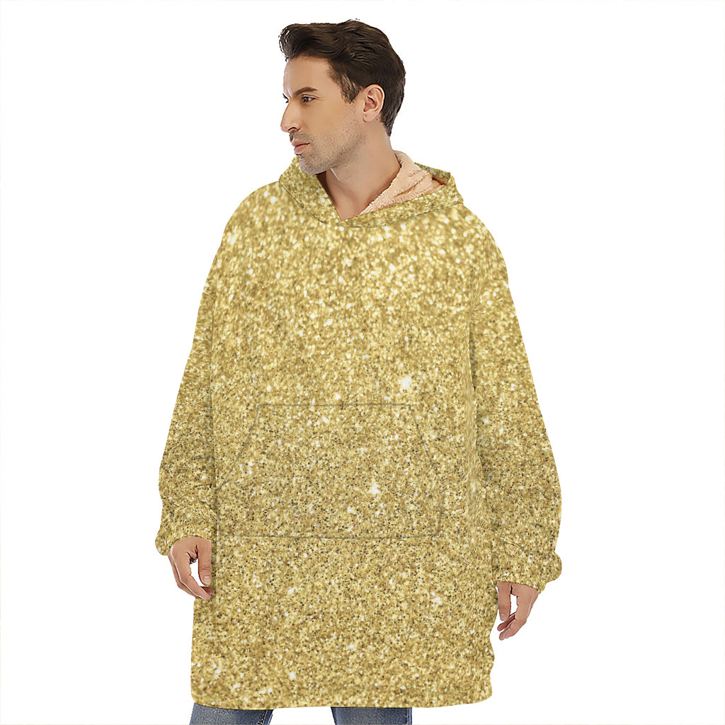 Gold Glitter Artwork Print (NOT Real Glitter) Hoodie Blanket